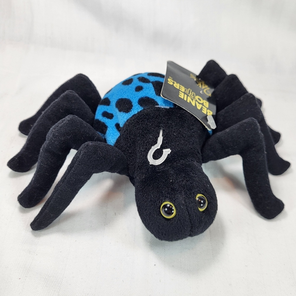 Beanie Boppers 24K Co Plush Scarlet The Spider Blue and Black 1997 No. 5124 NOS*